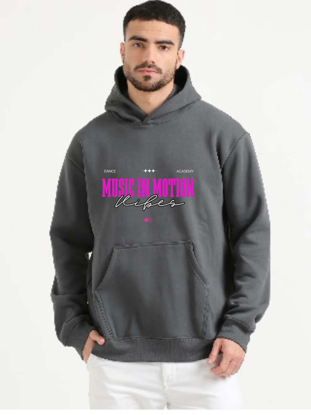 CHARCOAL GREY MIM HOODIE FRONT VIEW